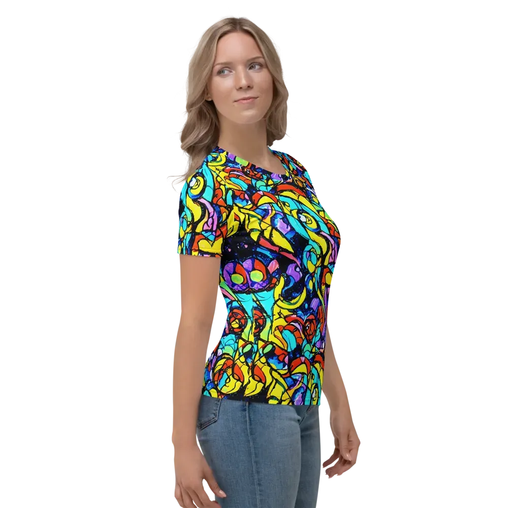 Stained Glass Fever on Women's Crew Neck T-Shirt — Right