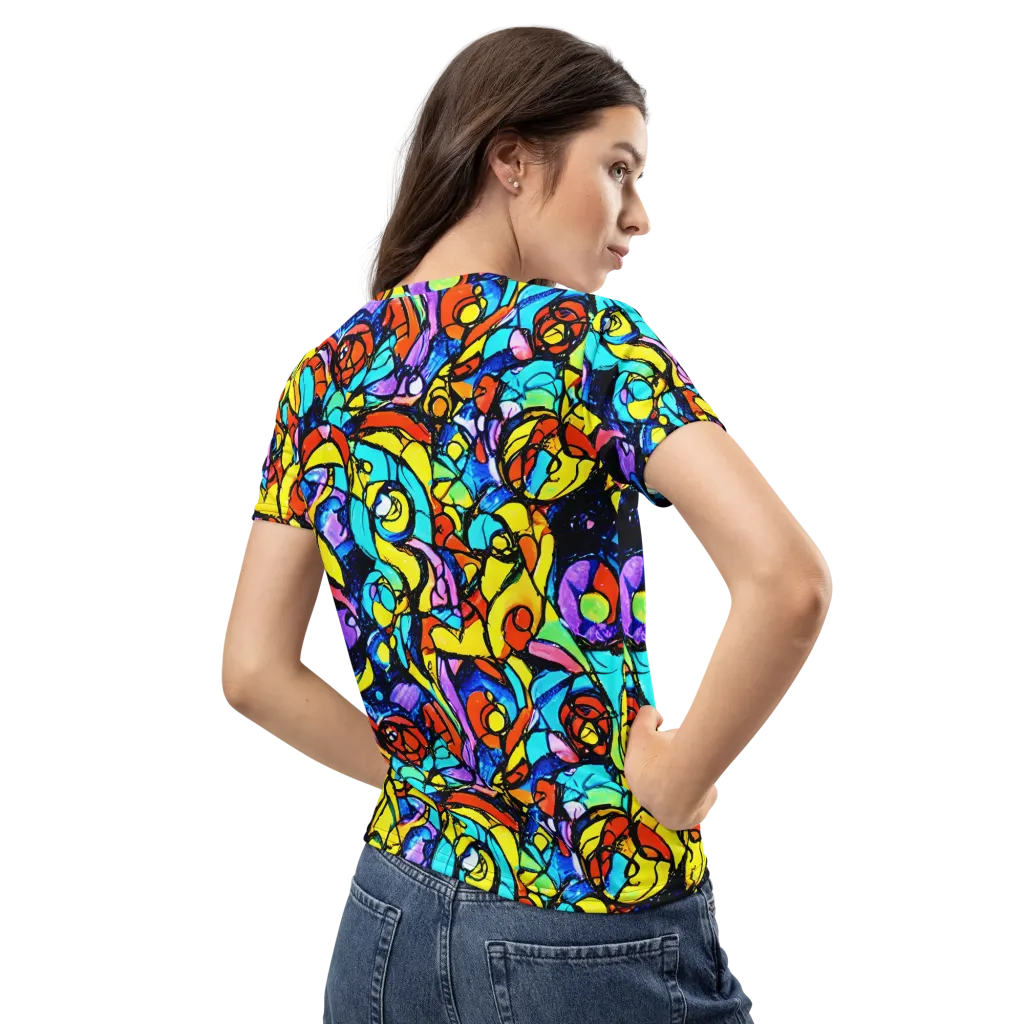 Stained Glass Fever on Women's Crew Neck T-Shirt — Back