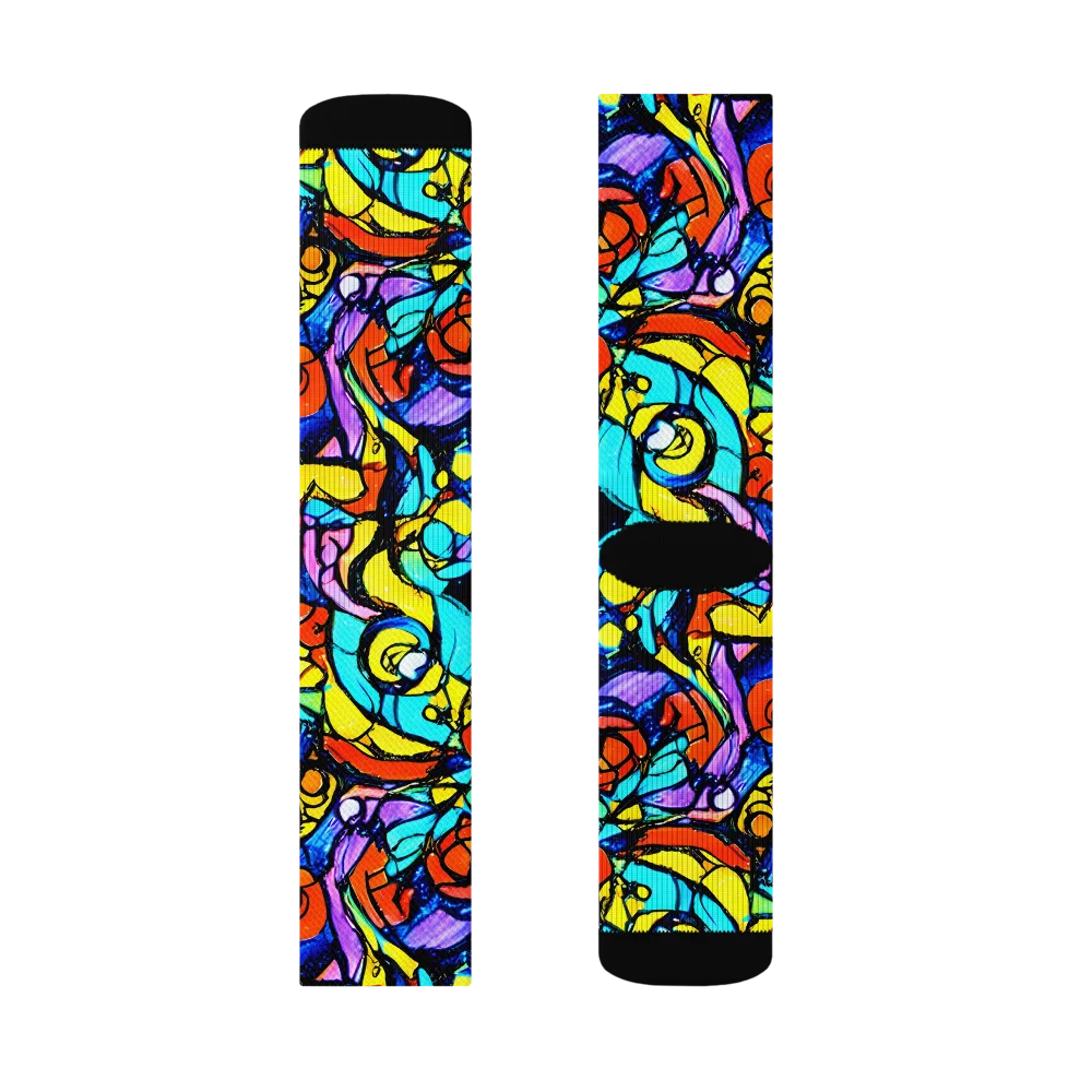 Stained Glass Fever on Socks — Left Sock