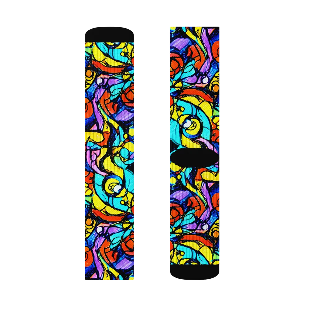 Stained Glass Fever on Socks — Right Sock