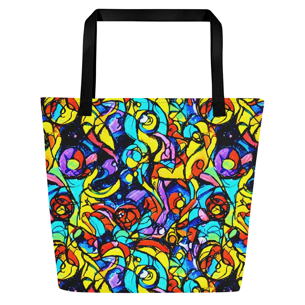 Stained Glass Fever on Large Tote Bag W/ Pocket — Front