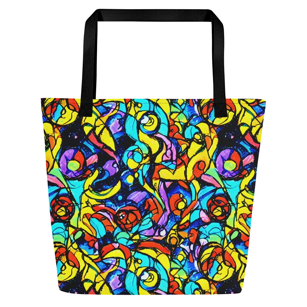 Stained Glass Fever on Large Tote Bag W/ Pocket — Front