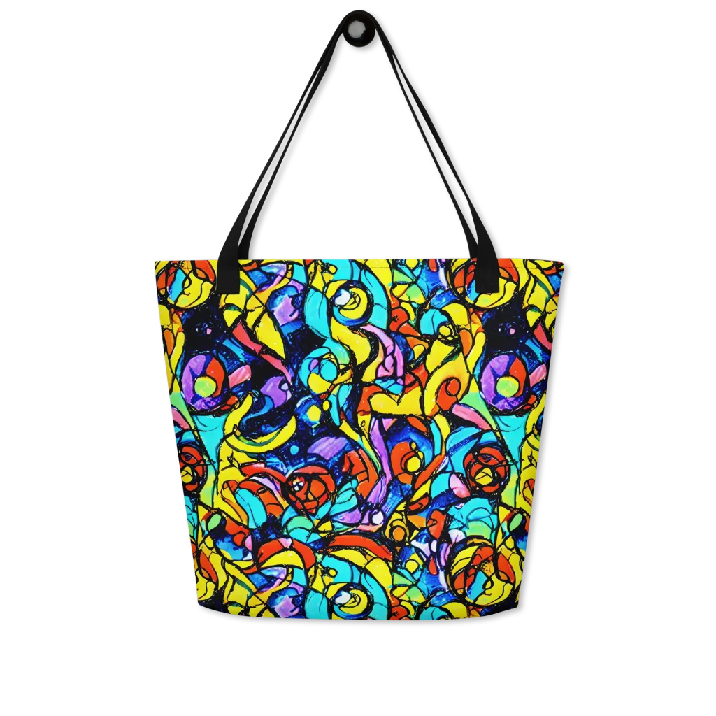 Stained Glass Fever on Large Tote Bag W/ Pocket — Front