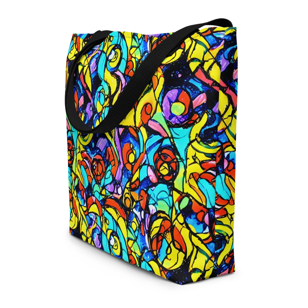 Stained Glass Fever on Large Tote Bag W/ Pocket — Front
