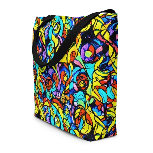 Stained Glass Fever on a Large Tote Bag W/ Pocket
