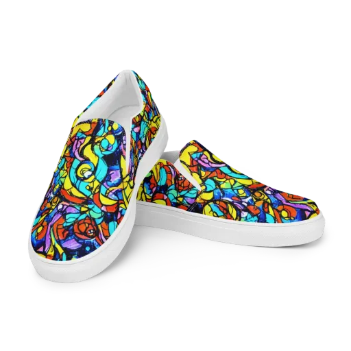 Stained Glass Fever on a Women's Slip-On Canvas Shoes