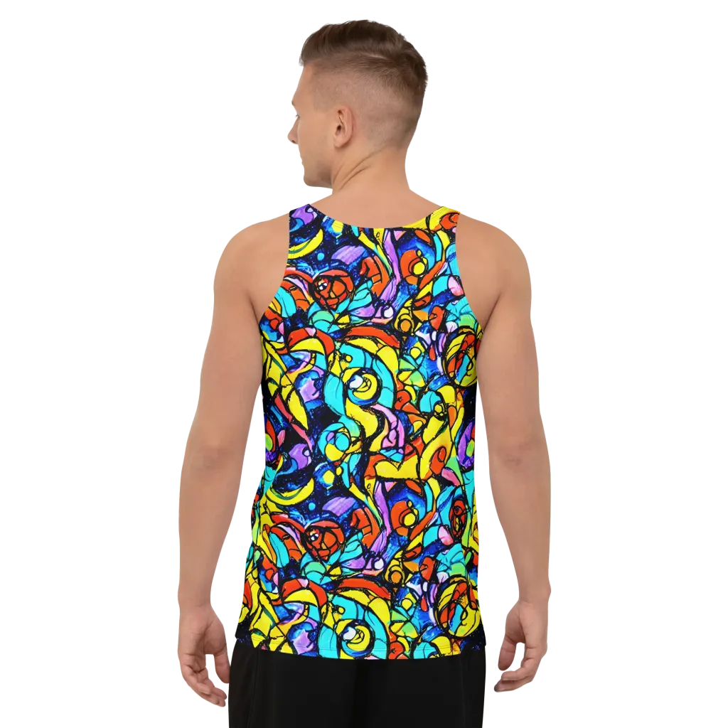 Stained Glass Fever on Men's Tank Top — Back