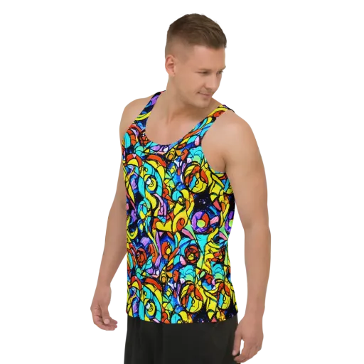 Stained Glass Fever on a Men's Tank Top