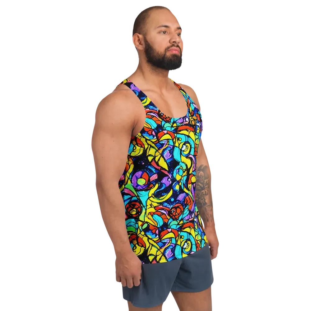 Stained Glass Fever on Men's Tank Top — Right Front