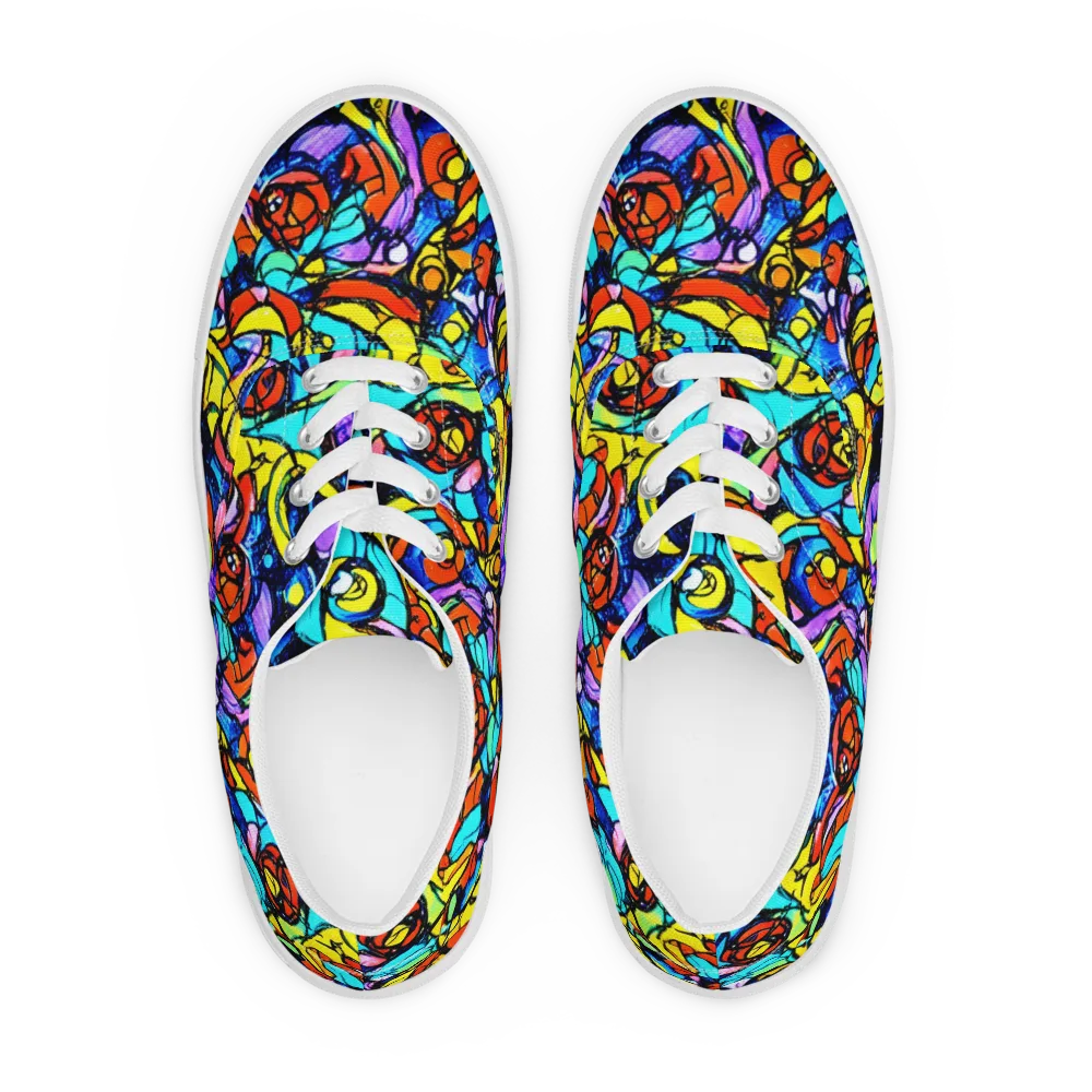 Stained Glass Fever on Men's Lace-Up Canvas Shoes — Front