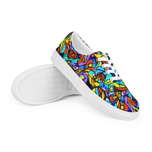 Stained Glass Fever on a Men's Lace-Up Canvas Shoes