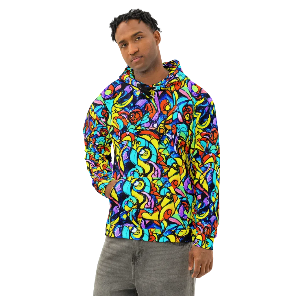 Stained Glass Fever on Cotton Hoodie — Left Front