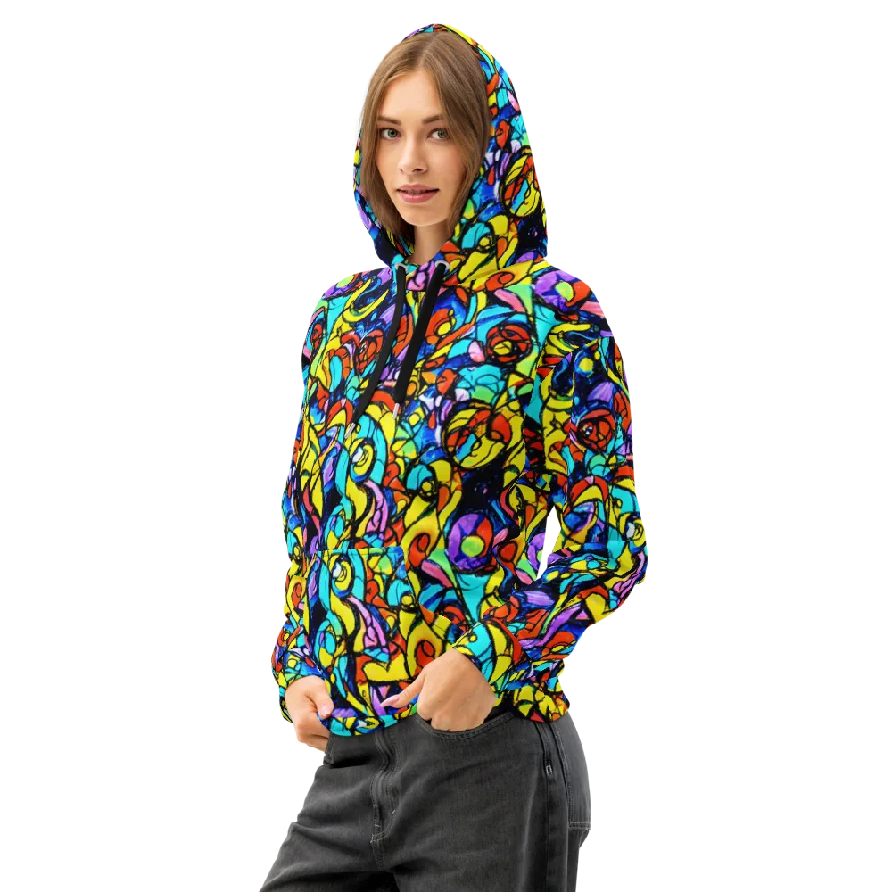 Stained Glass Fever on Cotton Hoodie — Left Front