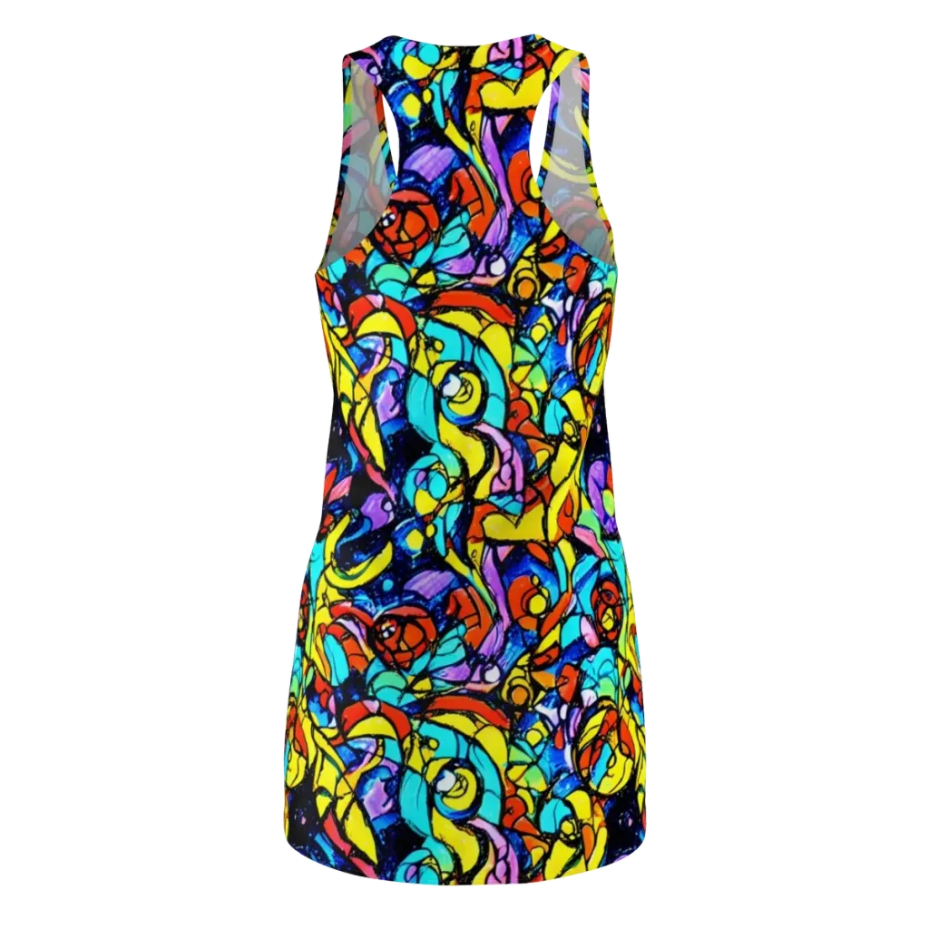 Stained Glass Fever on Racerback Dress — Back