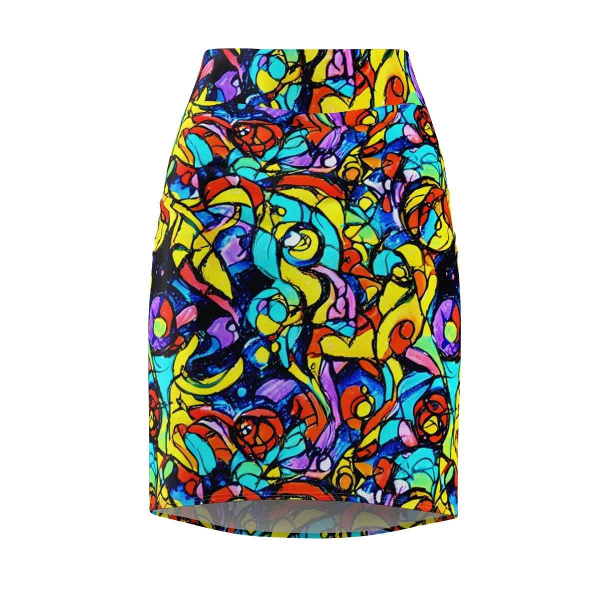 Stained Glass Fever on Pencil Skirt — Front