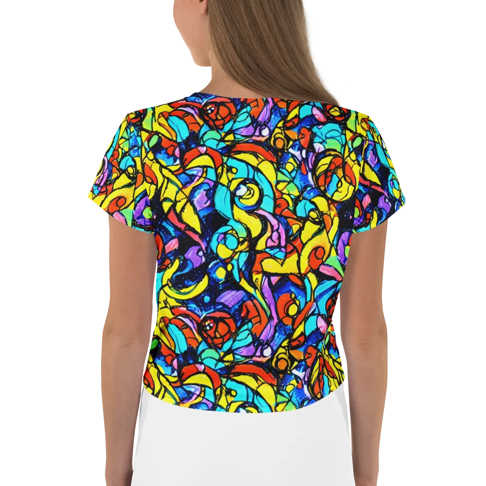 Stained Glass Fever on Crop Tee — Back