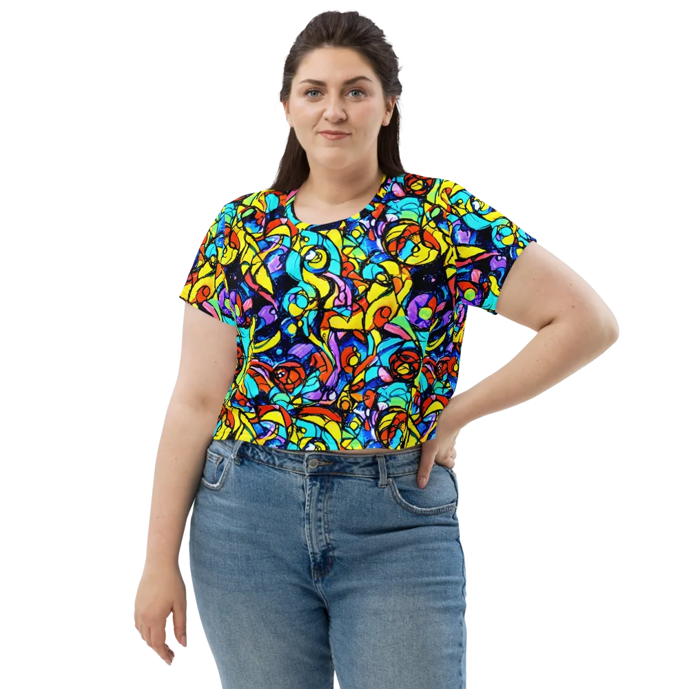 Stained Glass Fever on Crop Tee — Front
