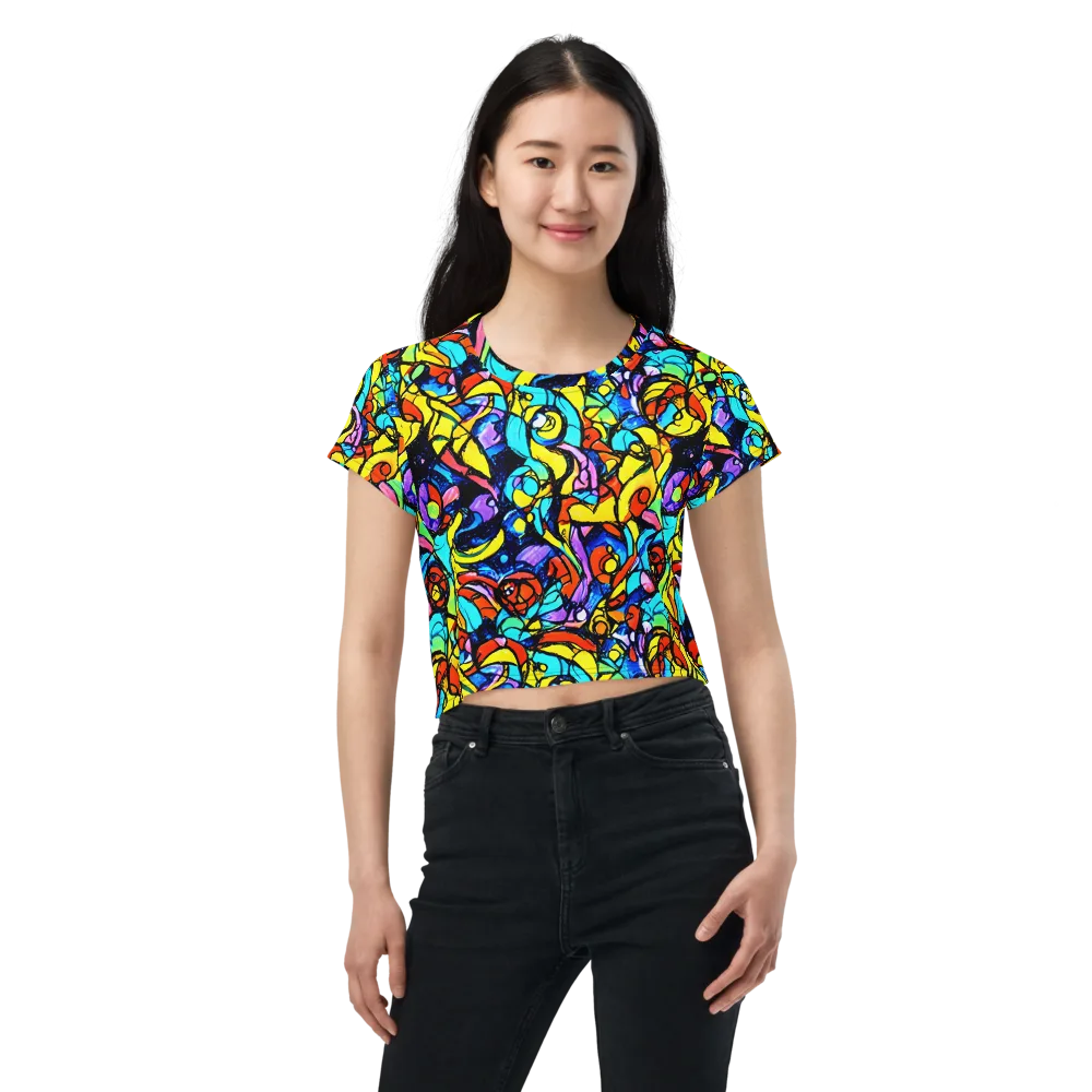 Stained Glass Fever on Crop Tee — Front