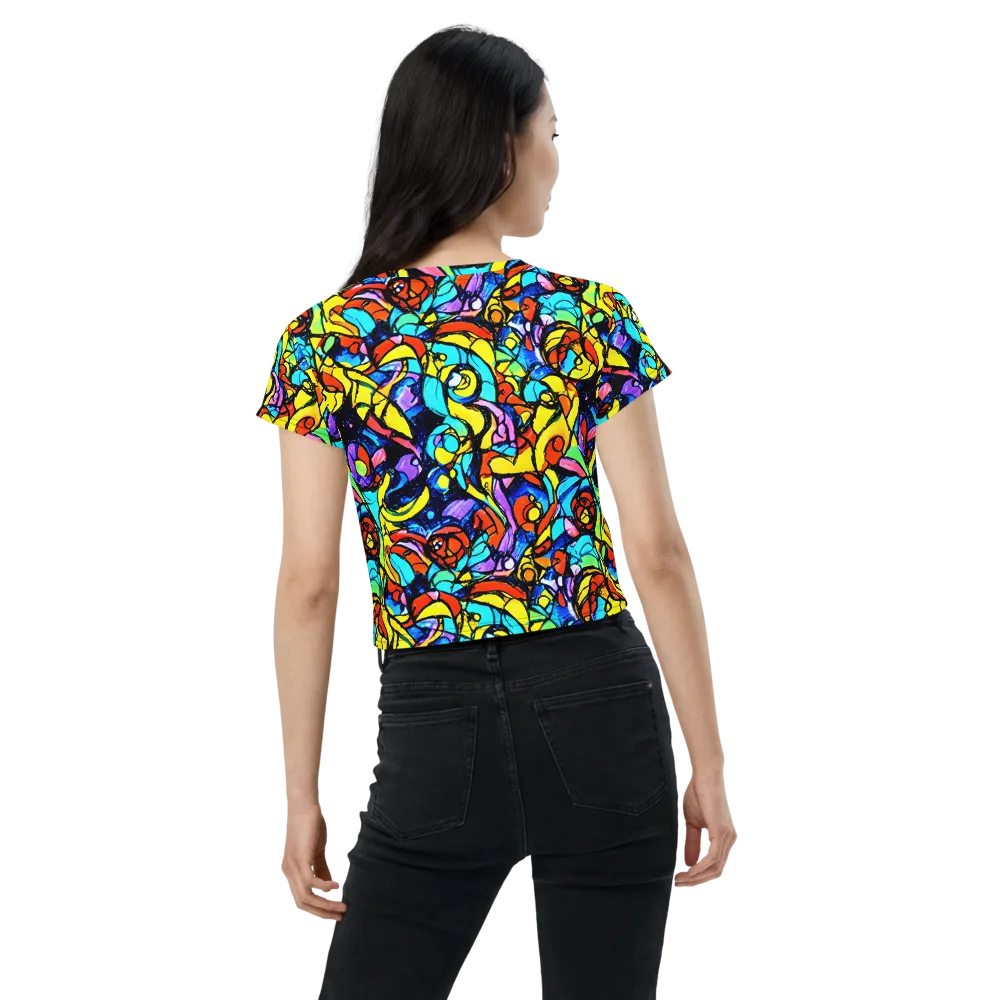Stained Glass Fever on Crop Tee — Back