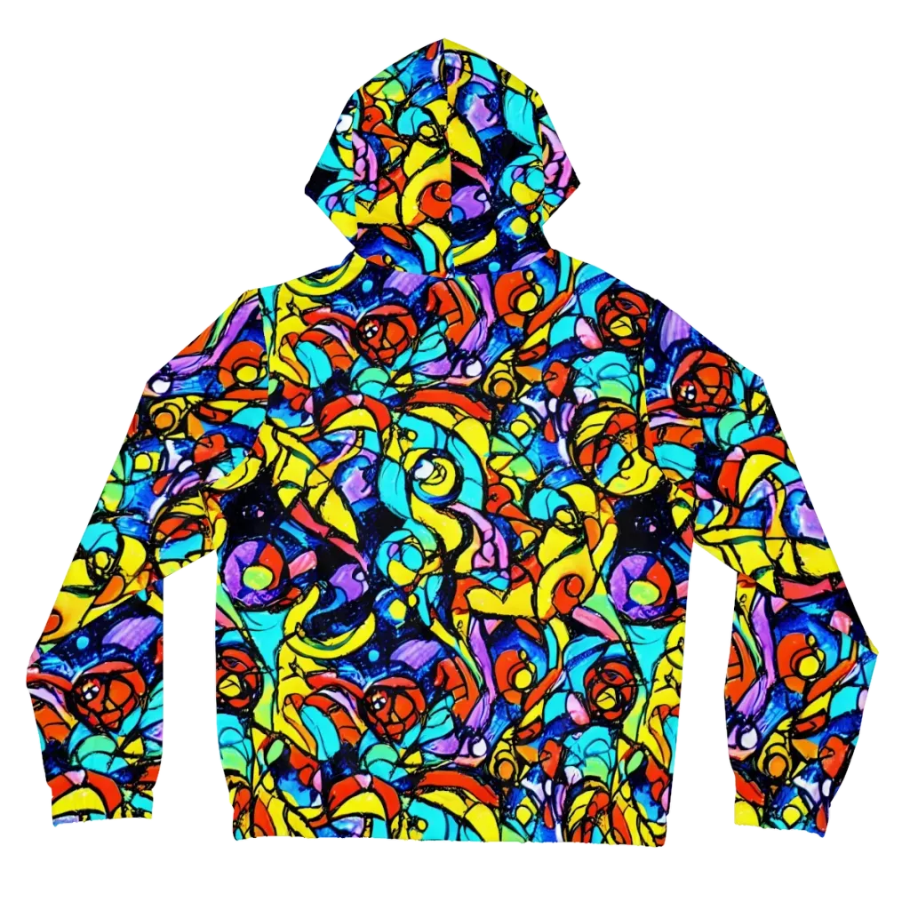 Stained Glass Fever on Women's Full-Zip Hoodie — Back