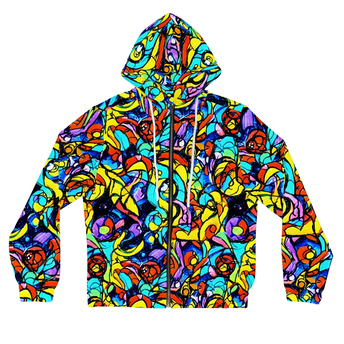 Stained Glass Fever on Women's Full-Zip Hoodie — Front