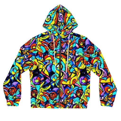 Stained Glass Fever on a Women's Full-Zip Hoodie