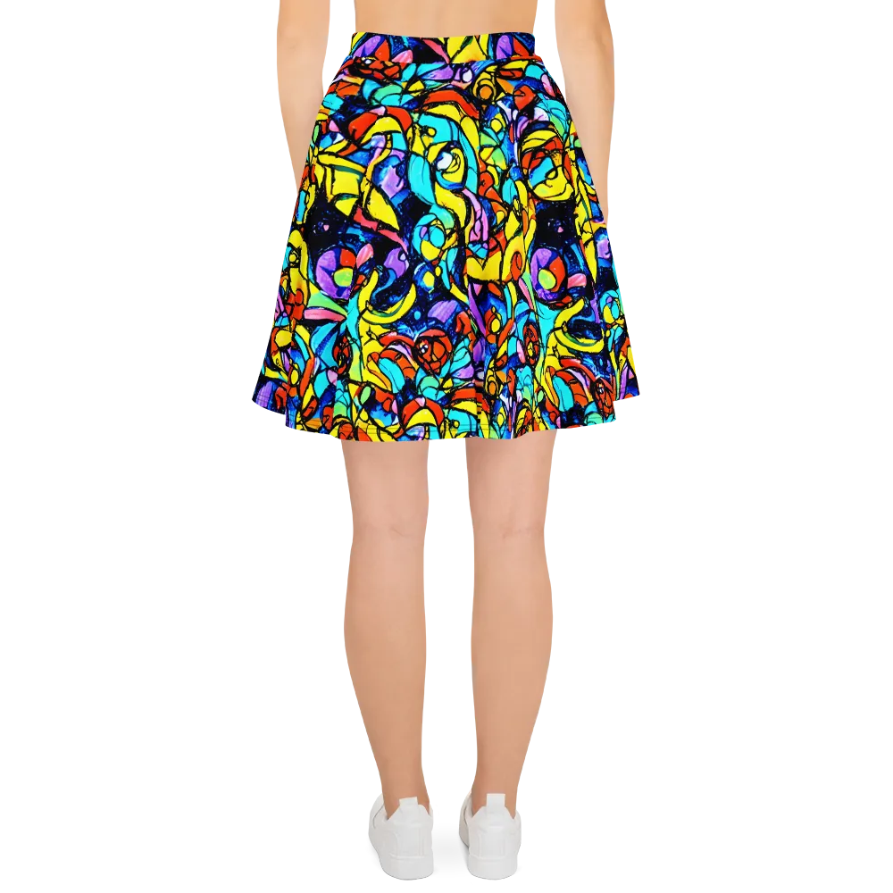 Stained Glass Fever on Skater Skirt — Back