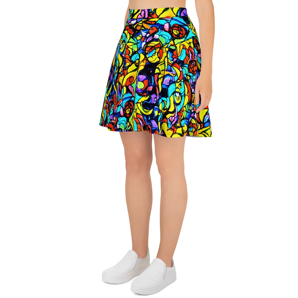 Stained Glass Fever on Skater Skirt — Left