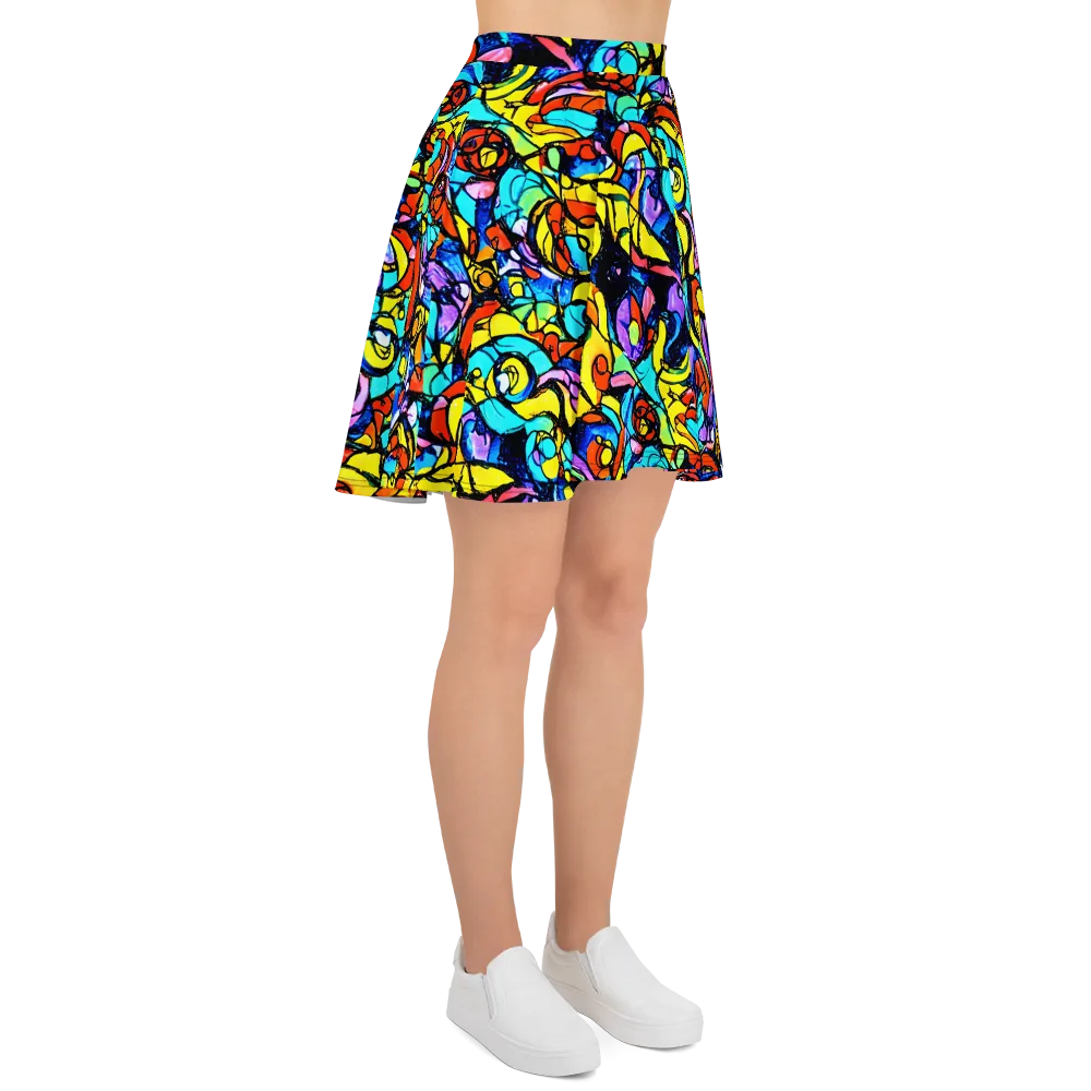 Stained Glass Fever on Skater Skirt — Right