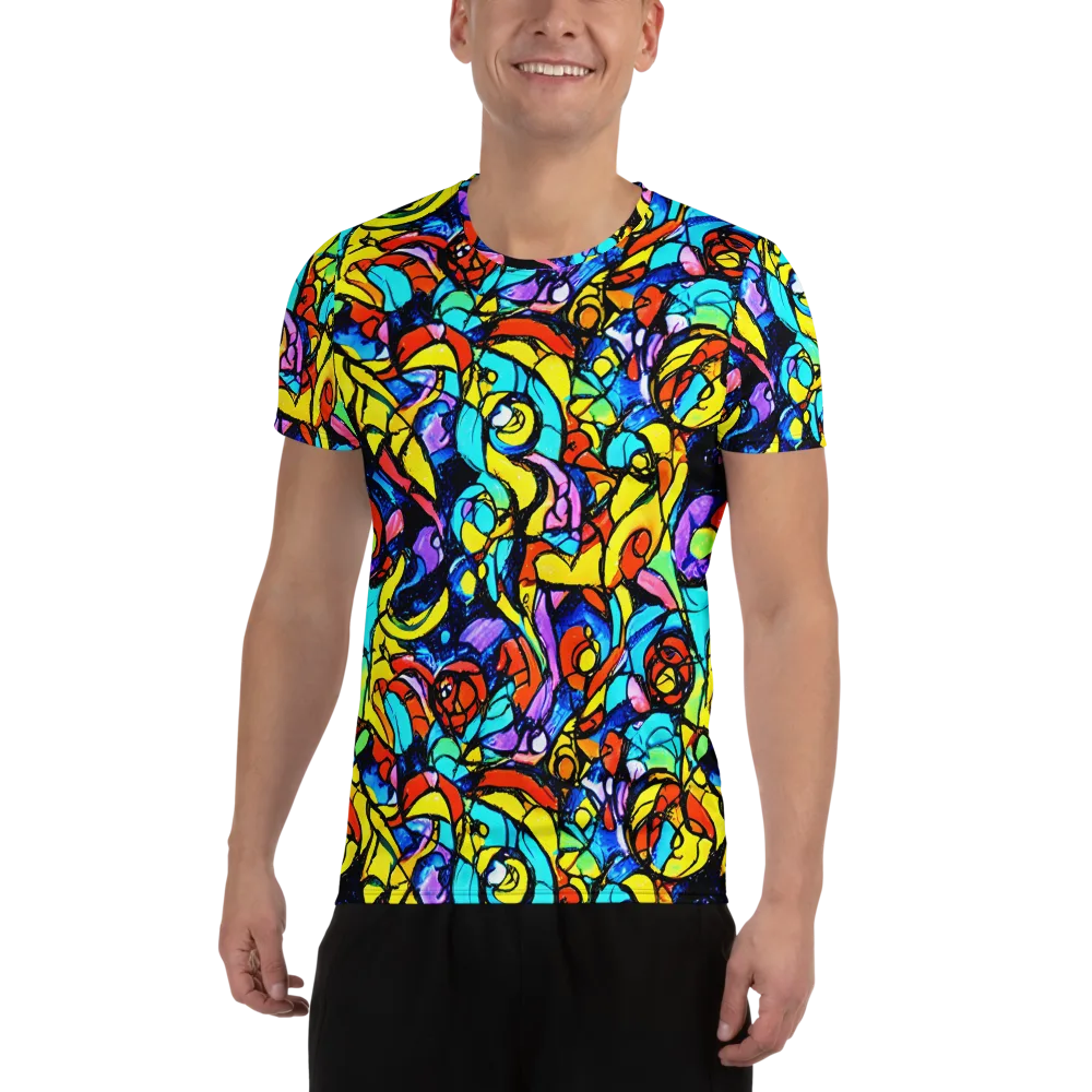 Stained Glass Fever on Men's Athletic T-Shirt — Front