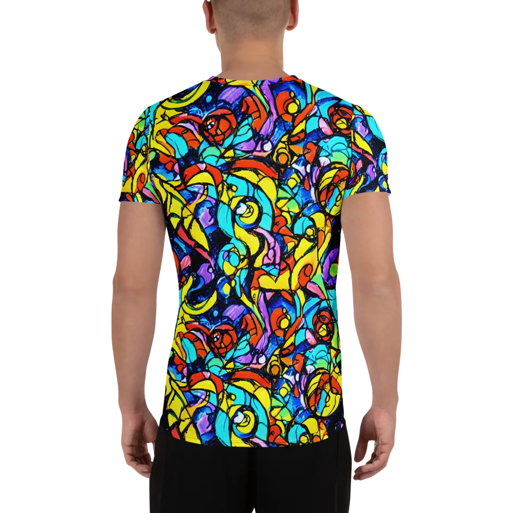 Stained Glass Fever on Men's Athletic T-Shirt — Back