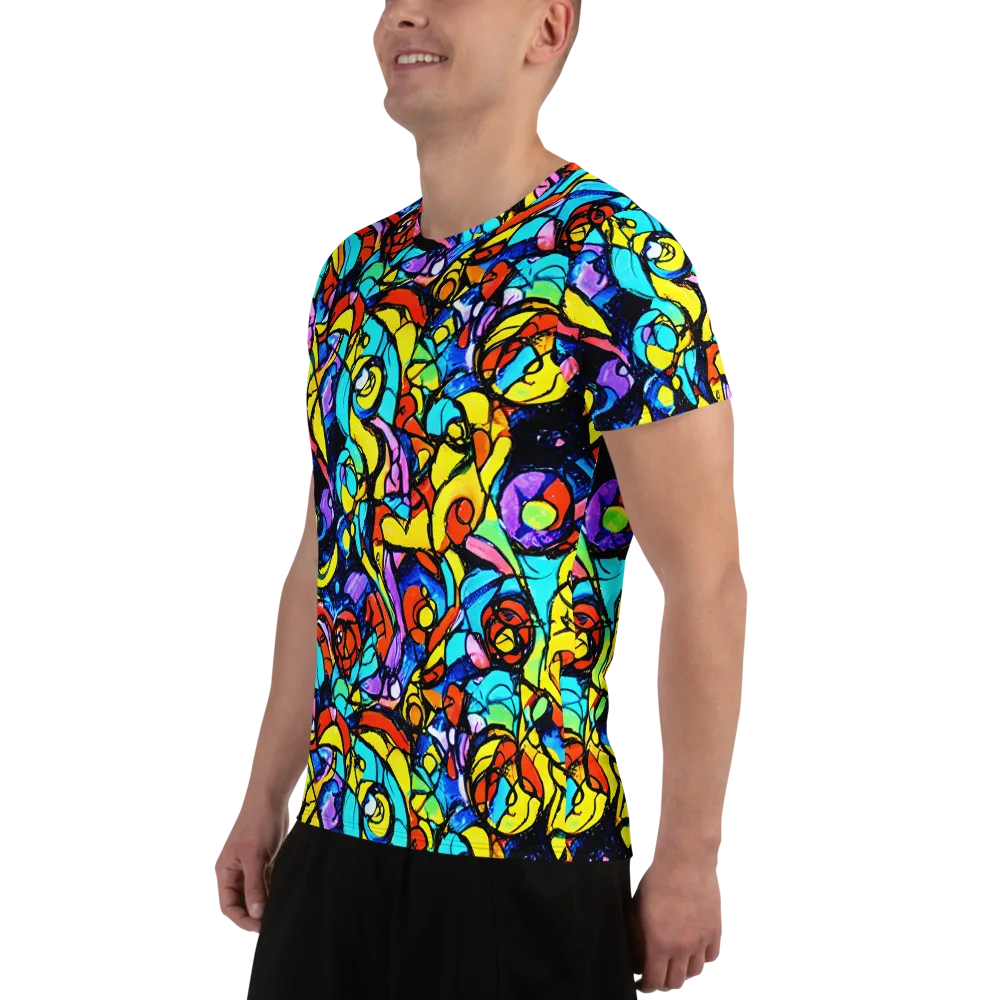 Stained Glass Fever on Men's Athletic T-Shirt — Left
