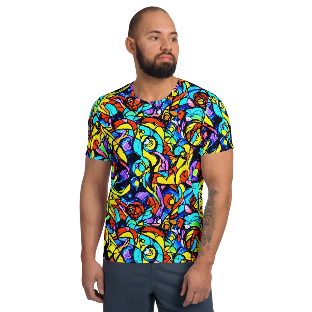 Stained Glass Fever on Men's Athletic T-Shirt — Front
