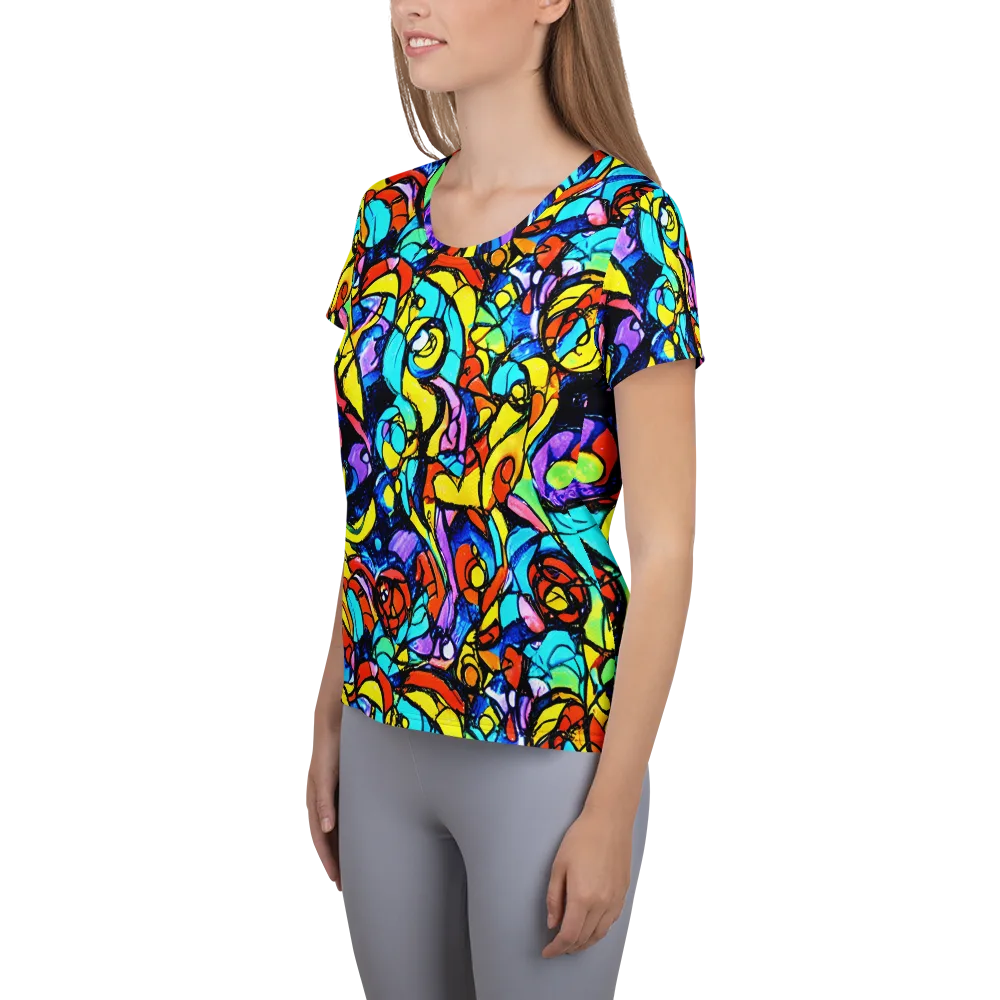 Stained Glass Fever on Women's Athletic T-Shirt — Left