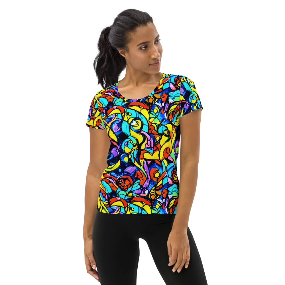 Stained Glass Fever on Women's Athletic T-Shirt — Front