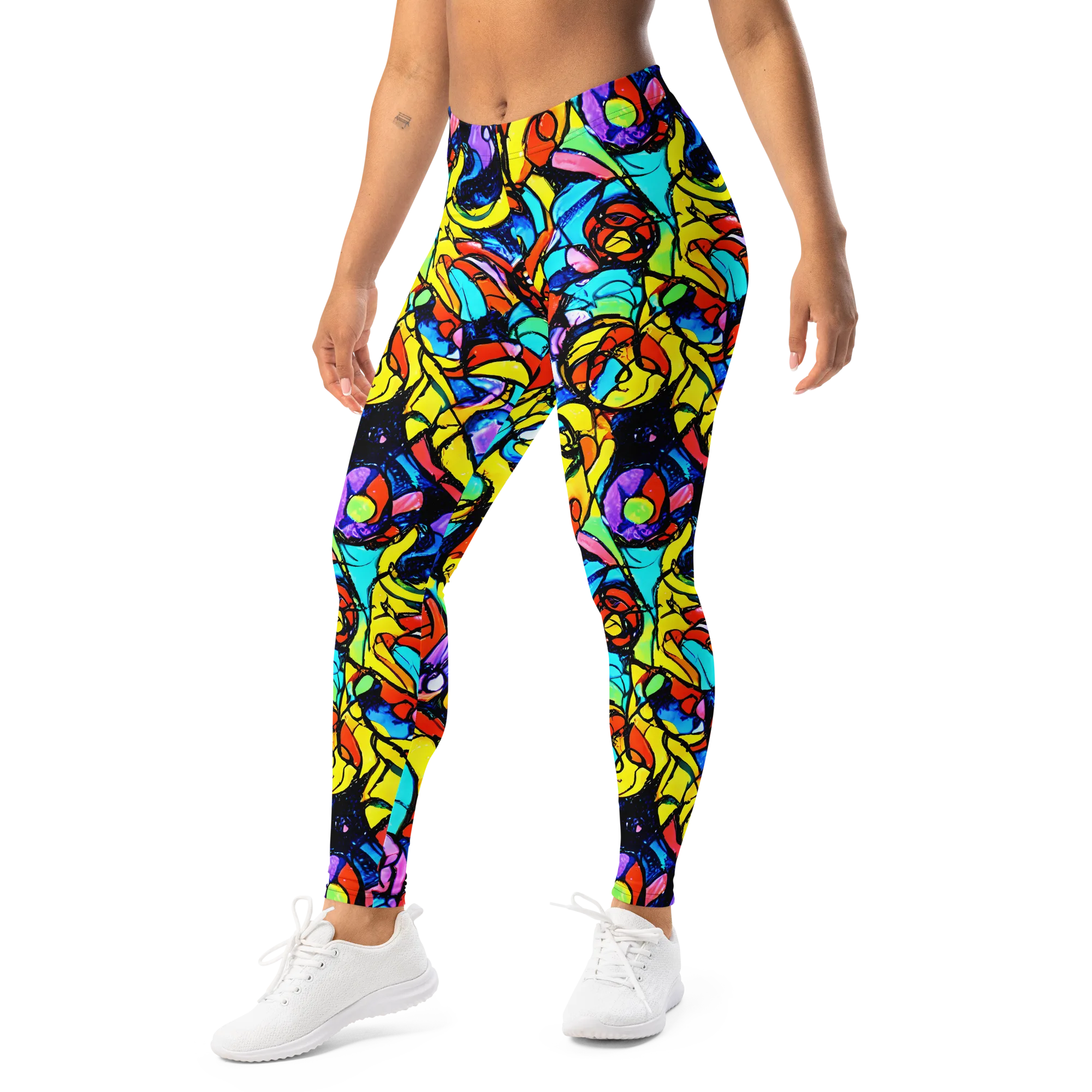 Stained Glass Fever on Leggings — Left Front