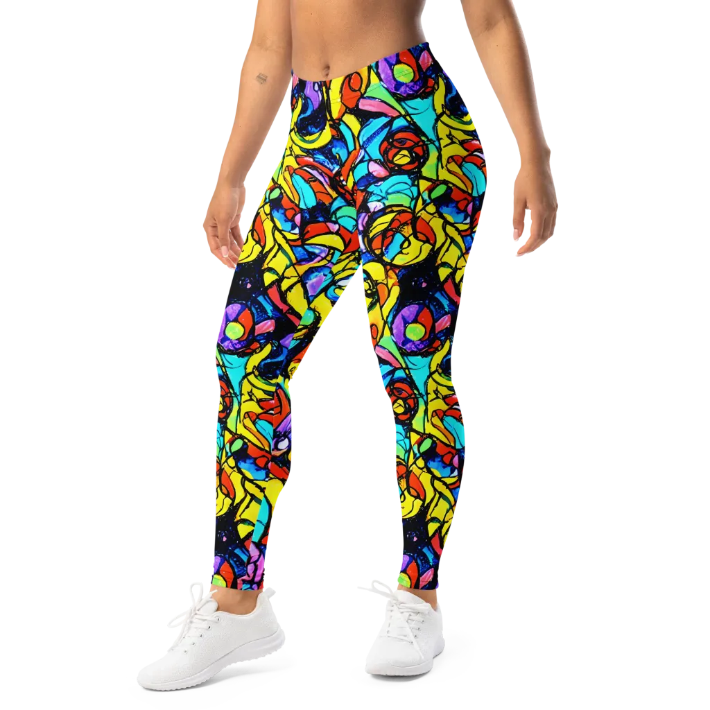 Stained Glass Fever on Leggings — Left Front