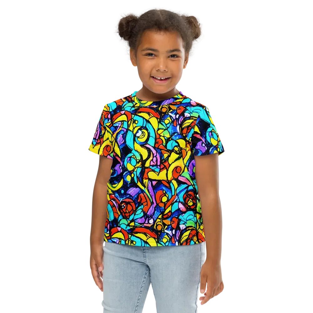 Stained Glass Fever on Kids Crew Neck T-Shirt — Front