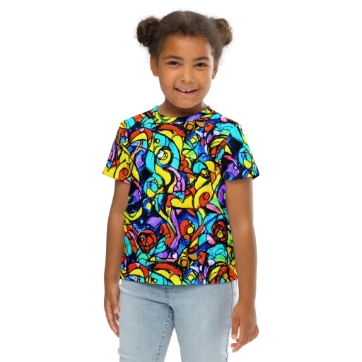 Stained Glass Fever on a Kids Crew Neck T-Shirt