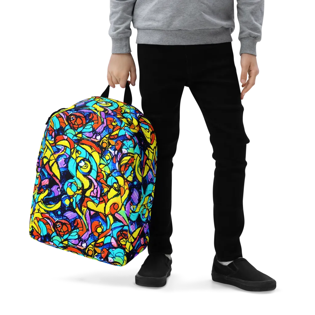 Stained Glass Fever on Minimalist Backpack — Zoomed-in