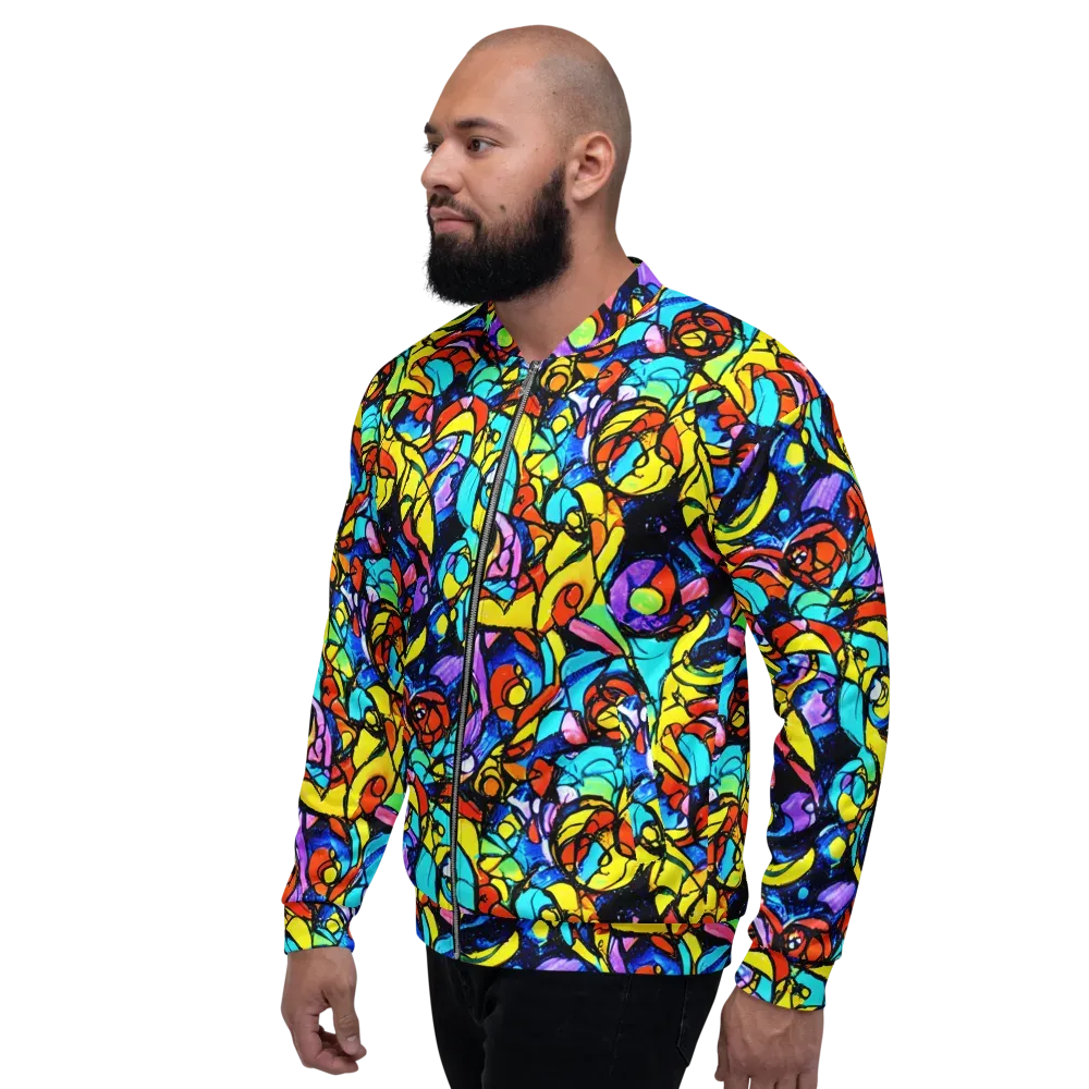 Stained Glass Fever on Bomber Jacket — Left
