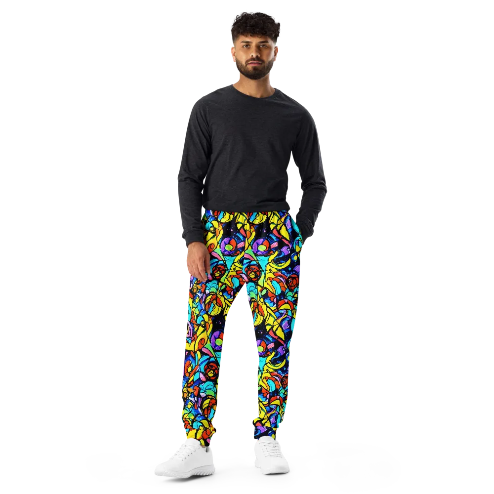 Stained Glass Fever on Men's Joggers — Front