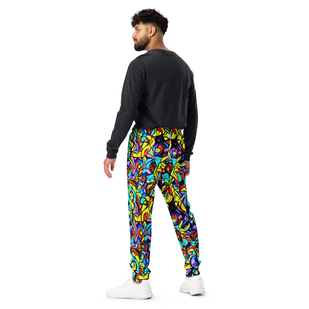 Stained Glass Fever on Men's Joggers — Back