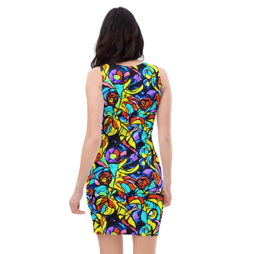 Stained Glass Fever on Bodycon Dress — Back