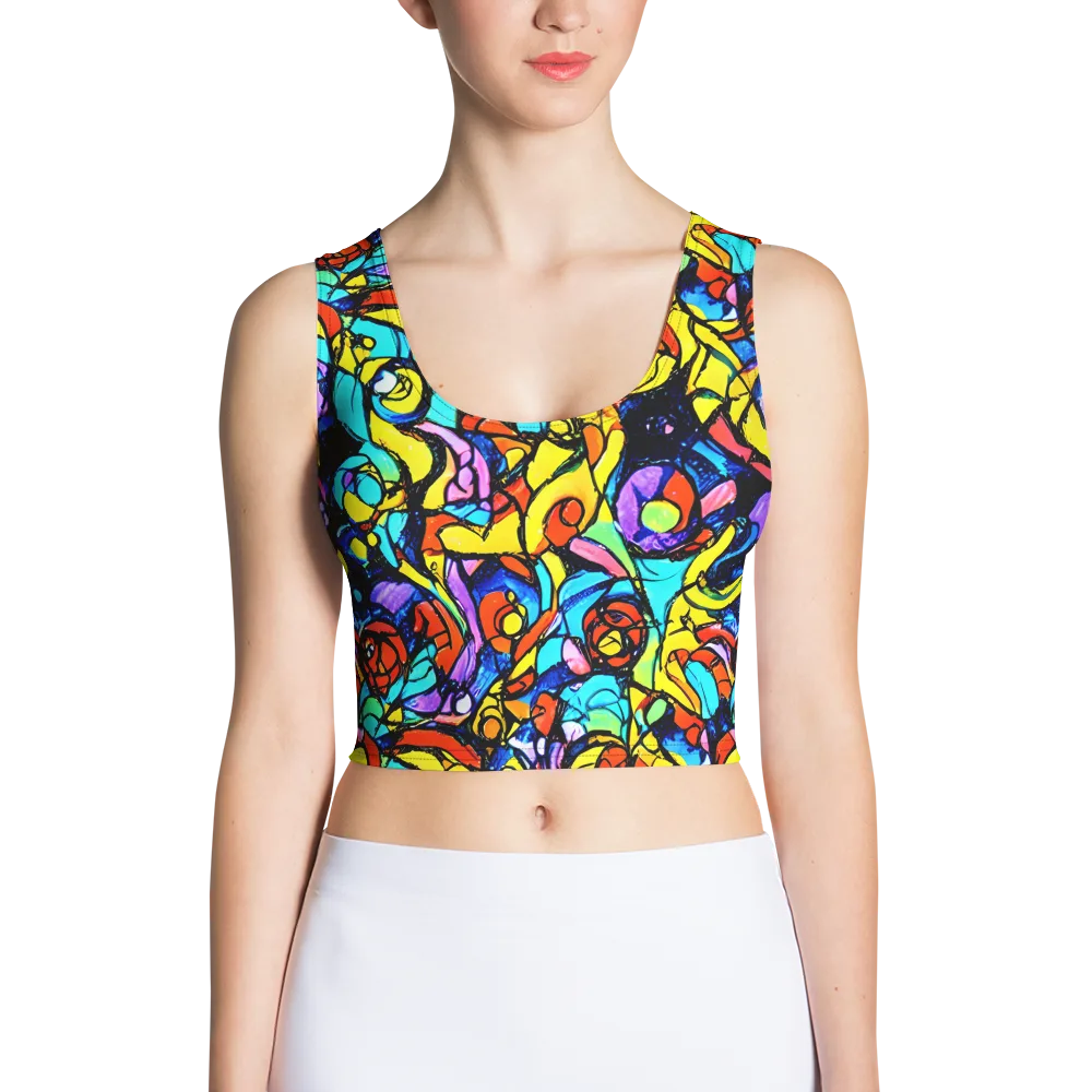 Stained Glass Fever on Crop Top — Front