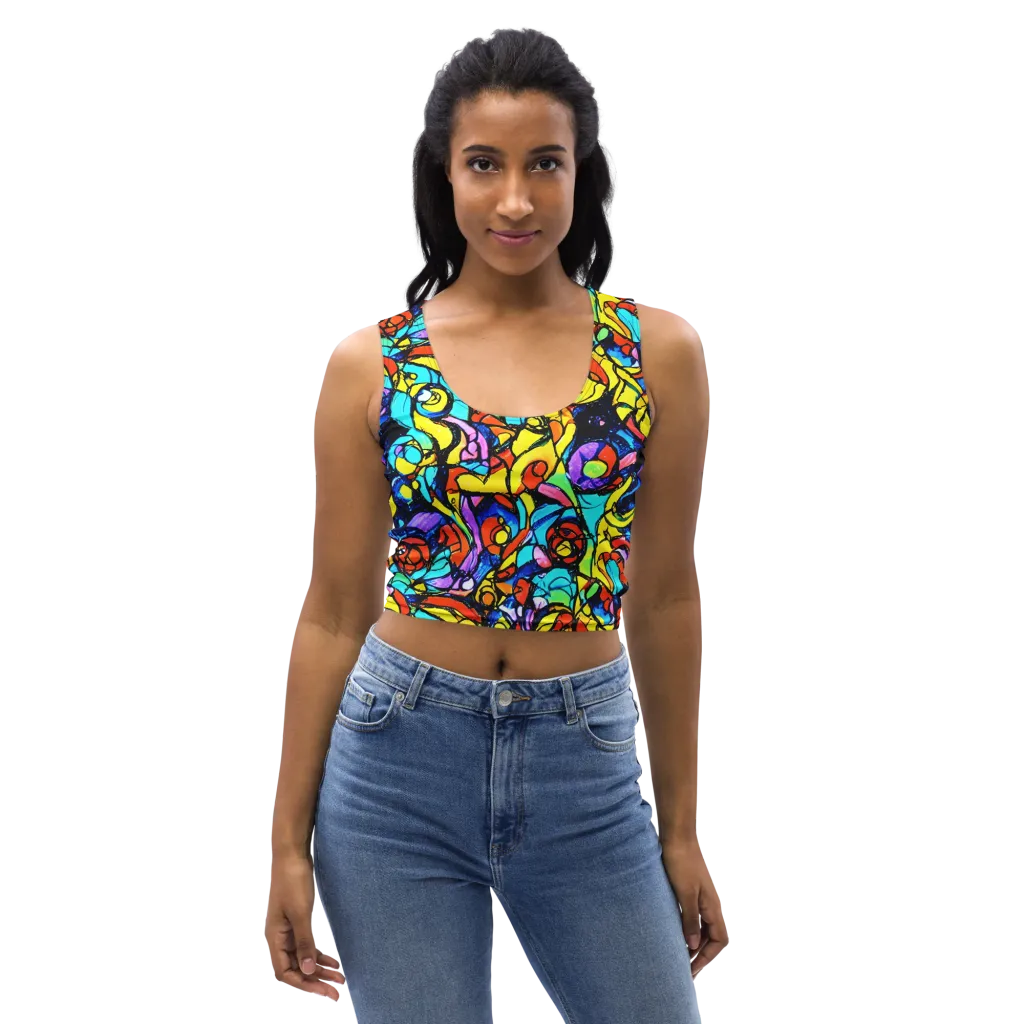 Stained Glass Fever on Crop Top — Front