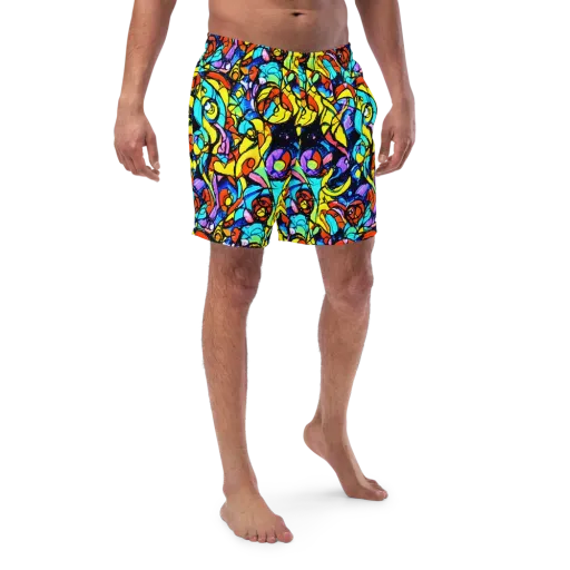 Stained Glass Fever on a Swim Trunks