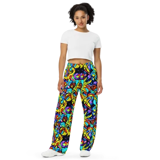 Stained Glass Fever on a Wide-Leg Pants