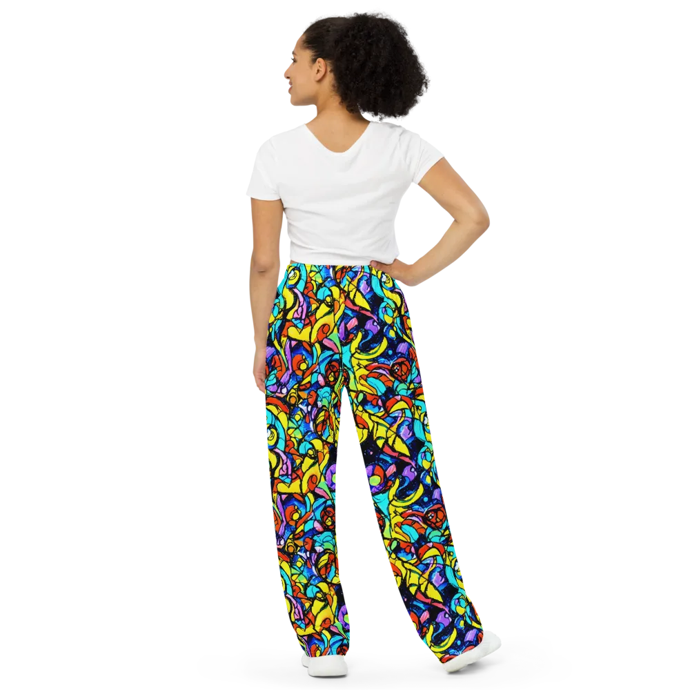 Stained Glass Fever on Wide-Leg Pants — Back