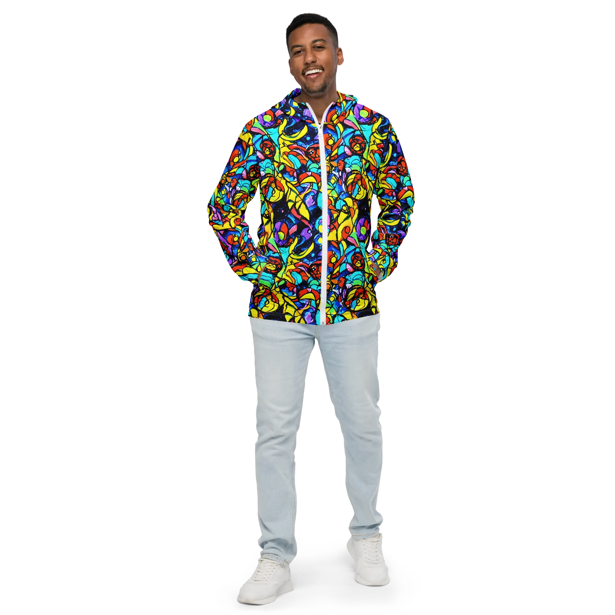 Stained Glass Fever on Men's Windbreaker — Front